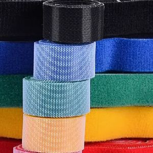 Two-Sided Tape for Reusable and Double-Sided Back-to-Back Hook and Loop Tape Strips