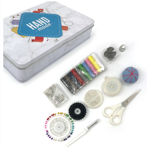 Sewing Kits in Metal Tin Box for Home Travel Sewing Accessories with Sewing Tools