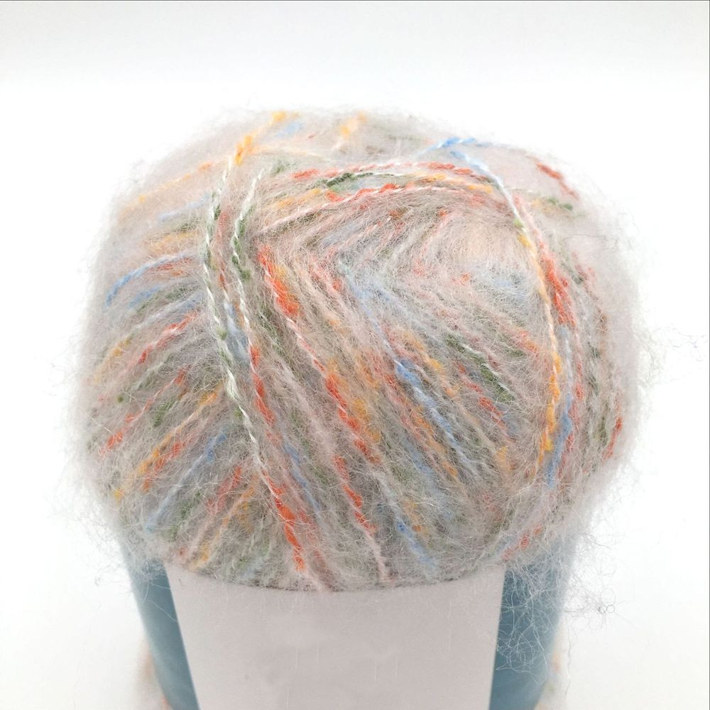 Soft Rainbow 50% Polyester 50% Acrylic Mohair Style Yarn Ball Fancy Yarn  Blended Yarn