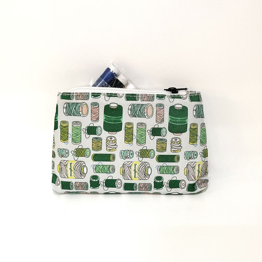 Travel Sewing Kit in a Small Woven Bag DIY Handwork Needles Thread Set